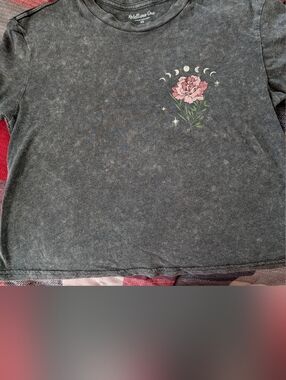 Rebellious One Gray Crewneck Tee with Printed Label